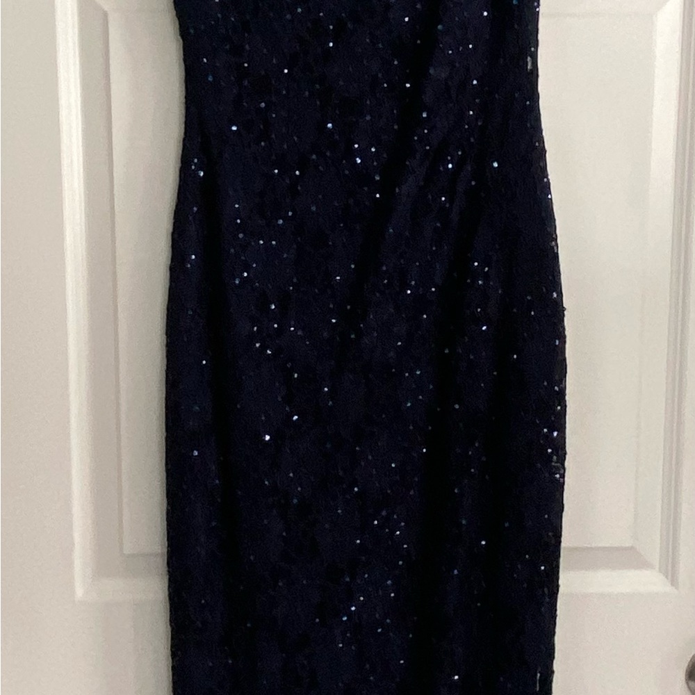 Elegant Navy Sequin Dress